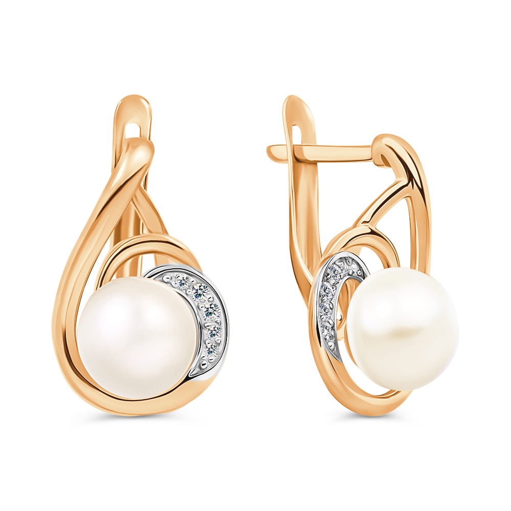 

Серьги из серебра 585Gold 702012860, жемчуг культивированный/фианит, 702012860