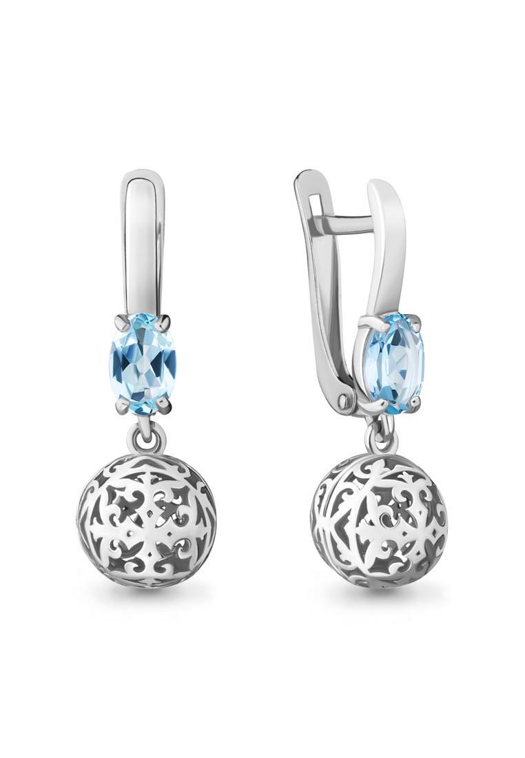 

Серьги подвески из серебра с топазом Kari Jewelry 4729402.5, 4729402.5