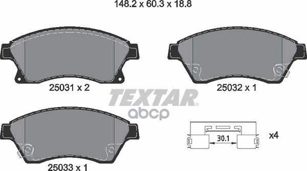 фото Колодки передние "epad" chevrolet cruze (r15) /opel astra j 08- textar 2503181 textar арт.