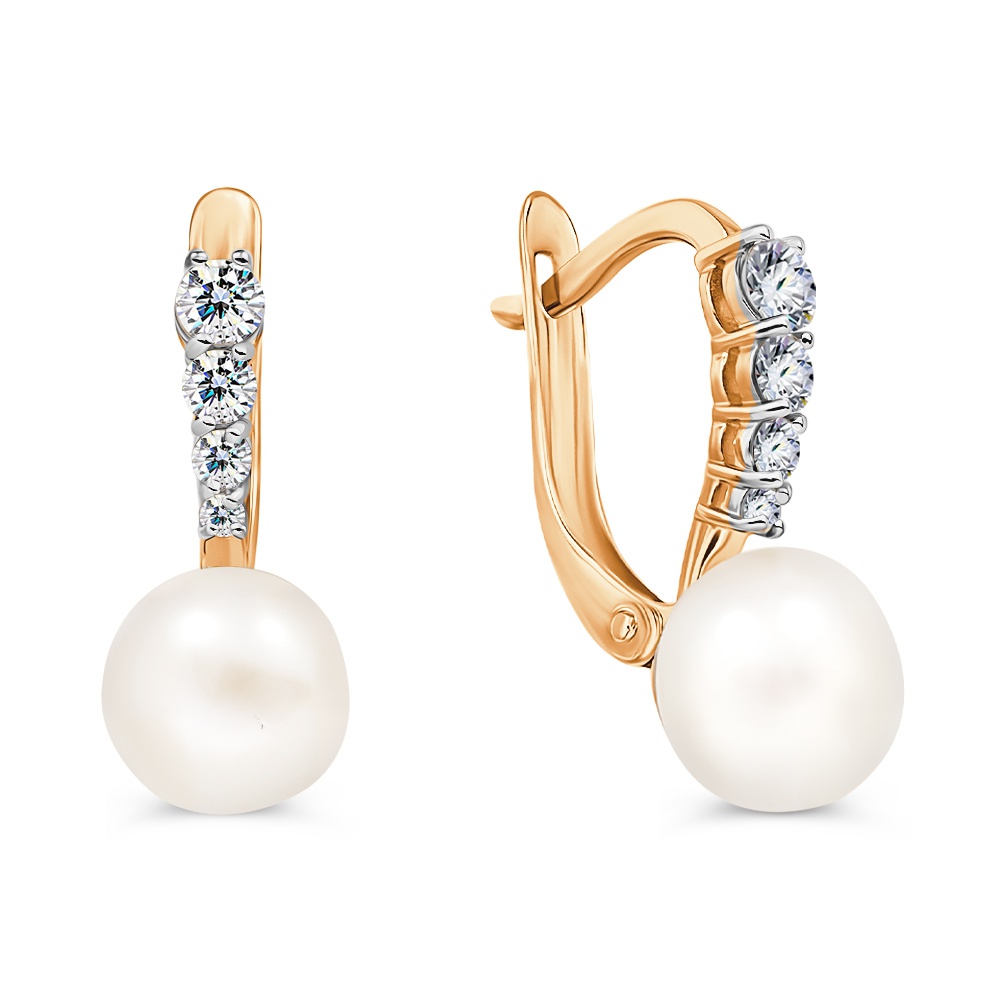 

Серьги из серебра 585Gold 702012863, жемчуг культивированный/фианит, 702012863