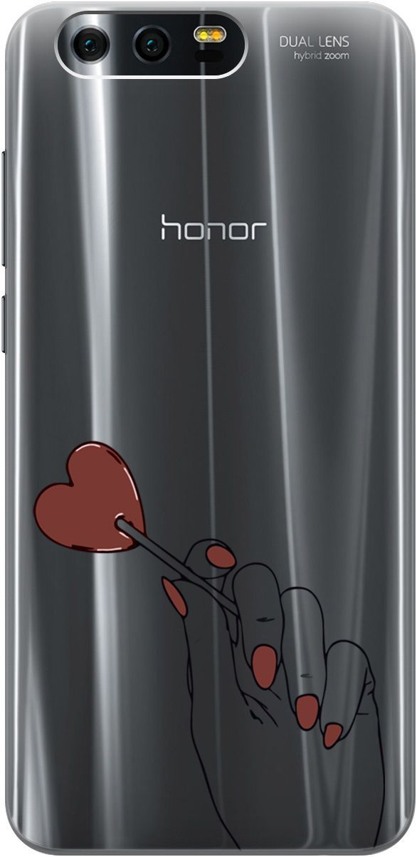 

Силиконовый чехол на Honor 9с 3D принтом "Heartbreaker" прозрачный, Прозрачный;красный, 1677