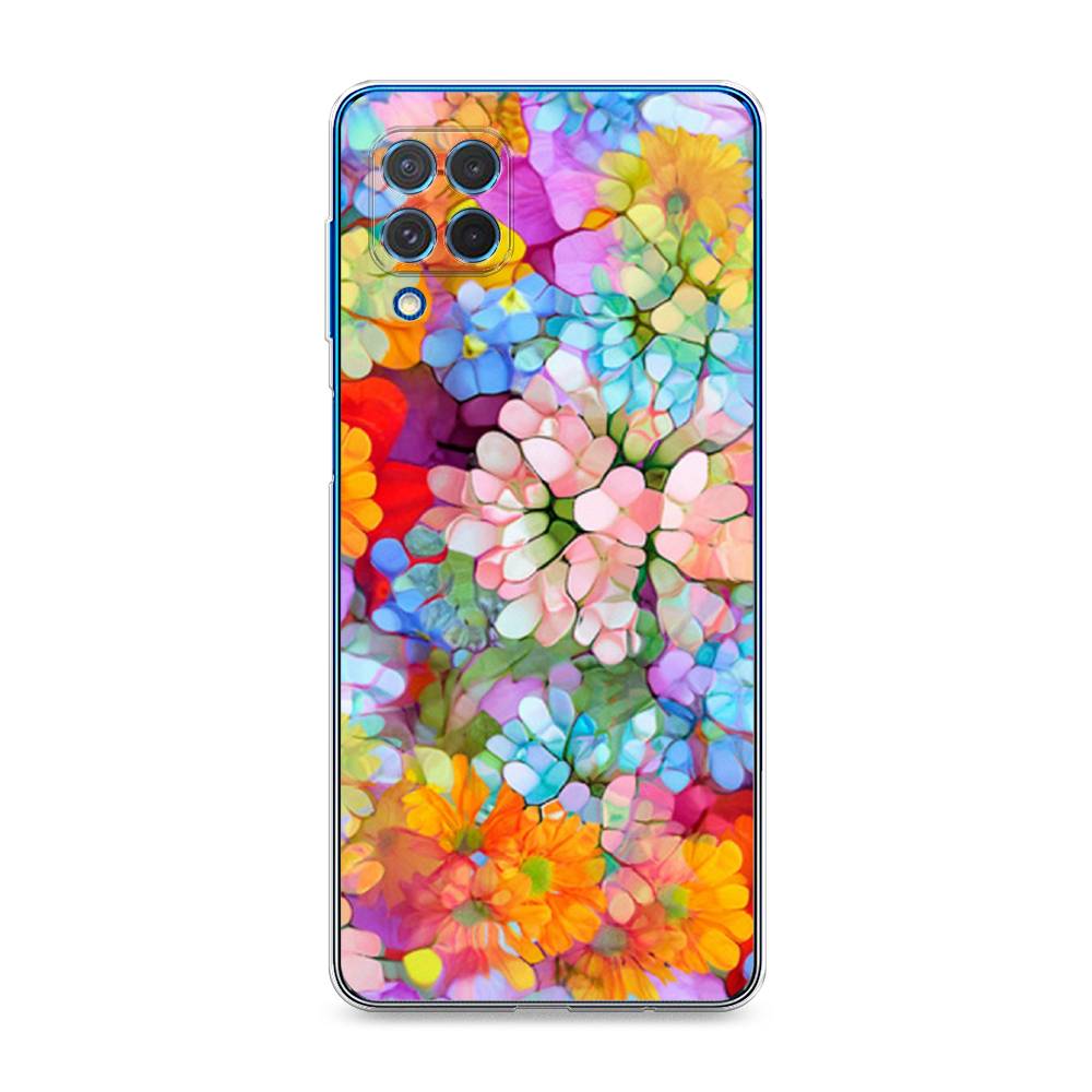 

Чехол на Samsung Galaxy M62 "Цветы витраж", Оранжевый;розовый;голубой, 2102950-3