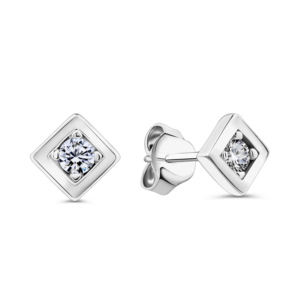 

Серьги пусеты из серебра 585Gold 702012789, фианит, 702012789