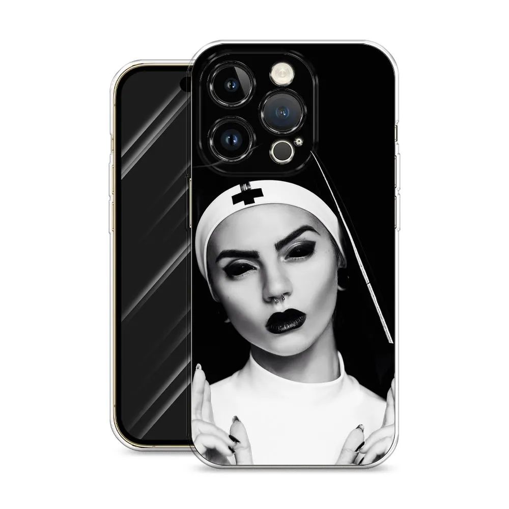 

Чехол Awog на Apple iPhone 14 Pro / Айфон 14 Pro "Черная монашка", Разноцветный, 15250-9