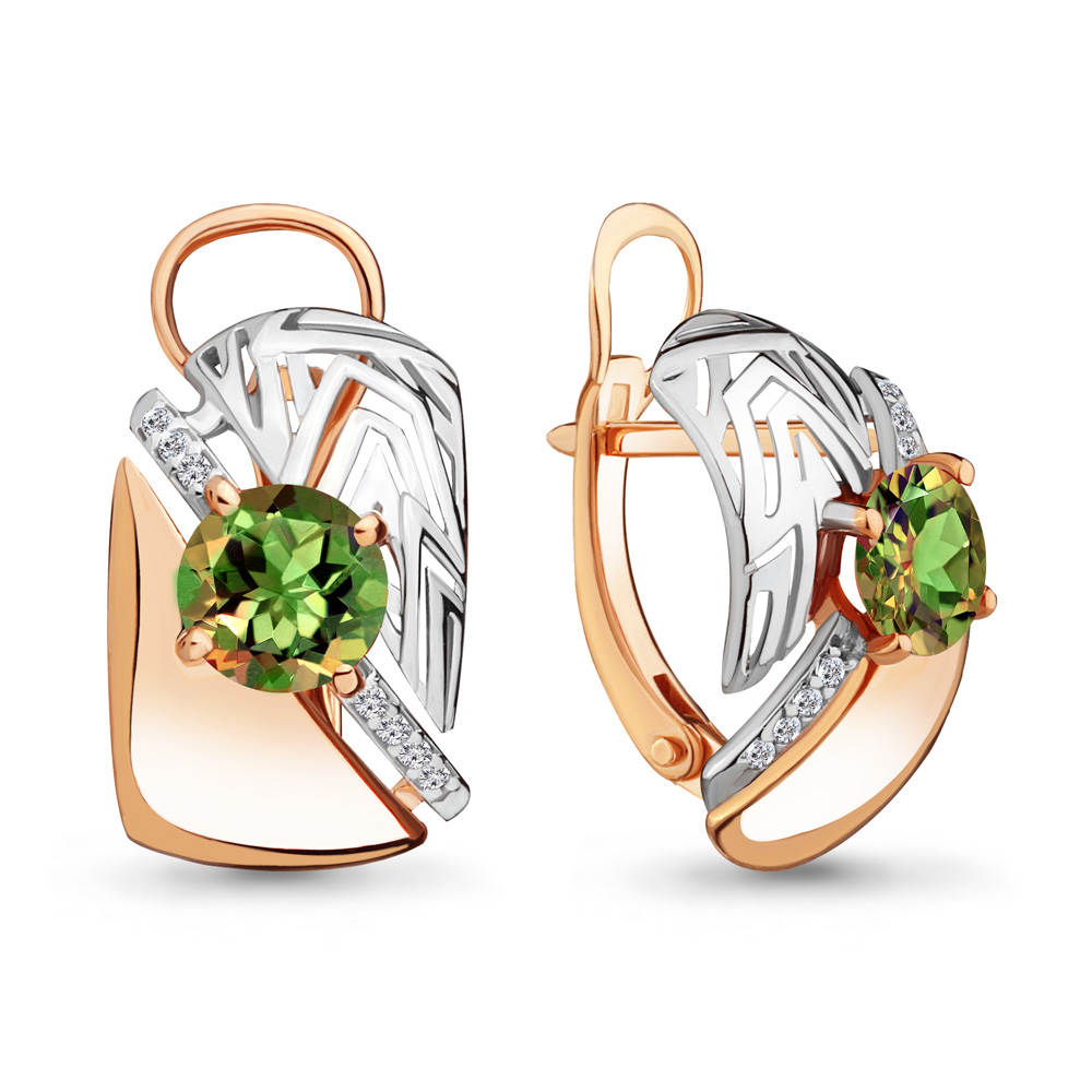 

Серьги из красного золота с фианитом Aquamarine Aquamarine 4491919А_585_кз, 4491919А_585_кз