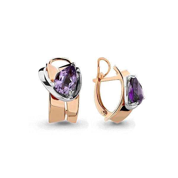 

Серьги из красного золота с аметистом Aquamarine Aquamarine 4490704_585_кз, 4490704_585_кз