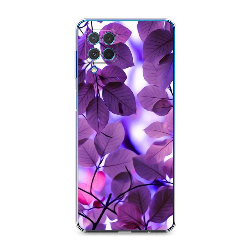 

Чехол на Samsung Galaxy M62 "Сиреневые листики", Фиолетовый;голубой, 2102950-2
