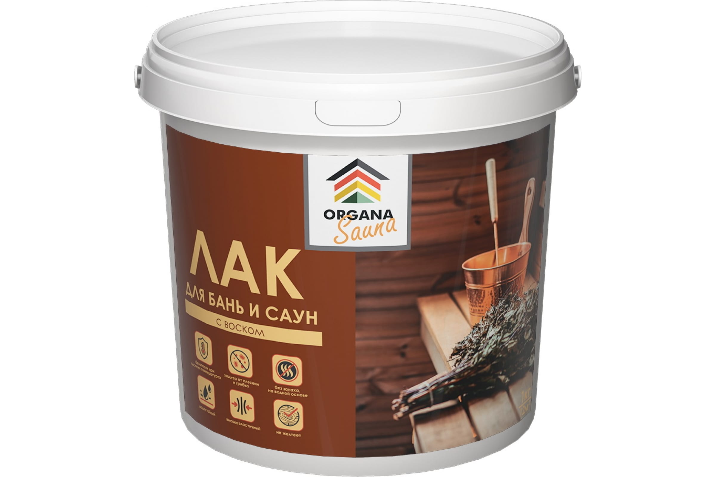 

Organa Лак для бань и саун Sauna Varnish , ведро 1 кг, матовый 106821