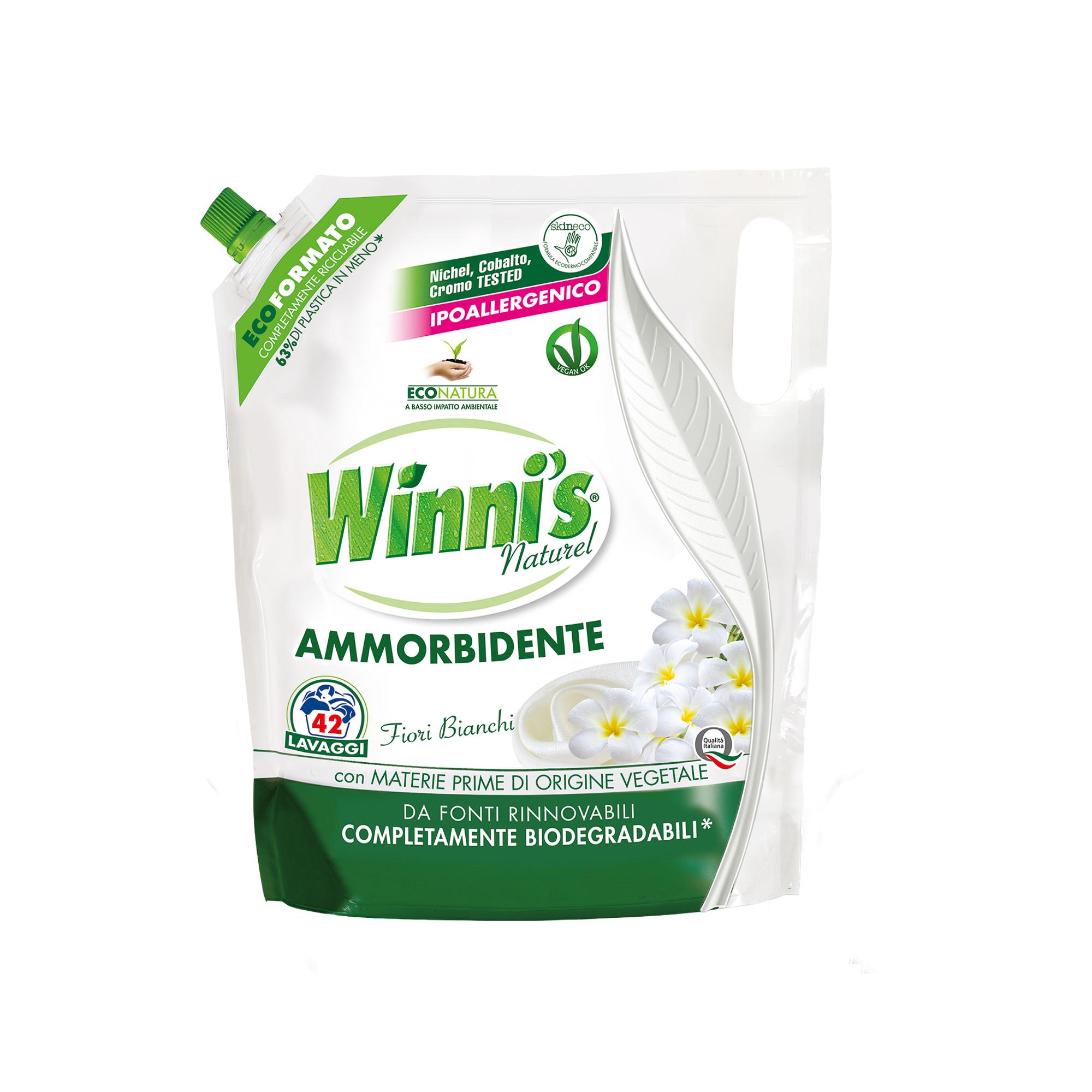 фото Кондиционер для белья winni's naturel ammorbidente белые цветы 1,5 л