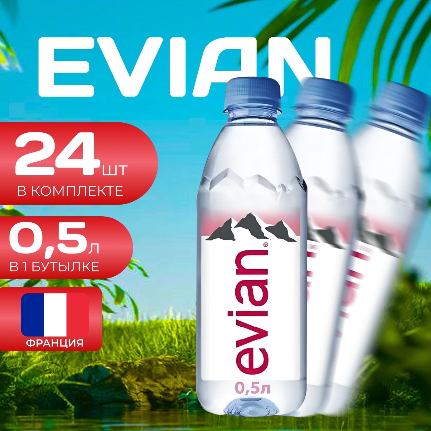 Evian Вода без газа ПЭТ 05л 24 шт Эвиан 3990₽