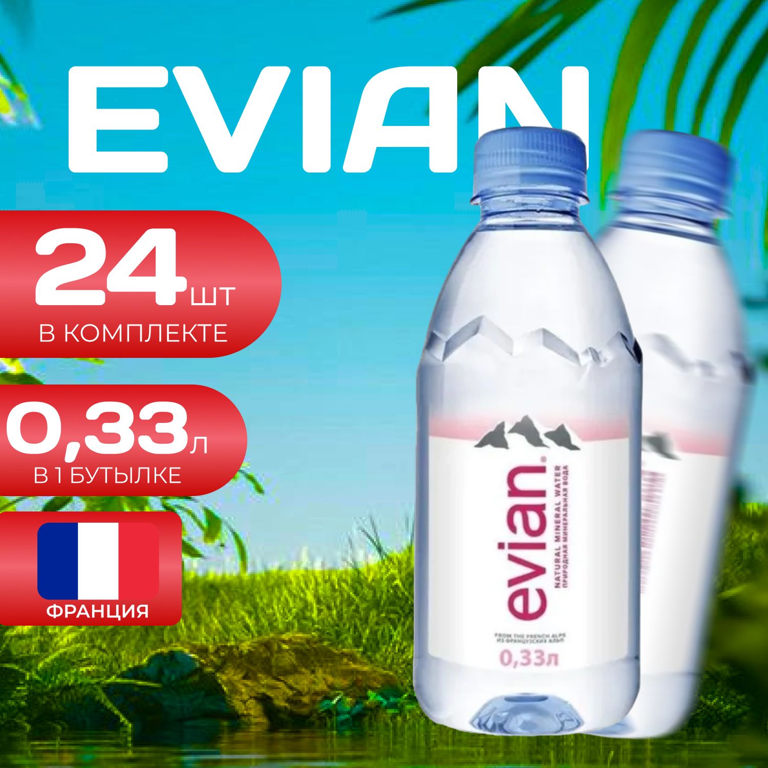 Evian Вода без газа ПЭТ 0.33л. (24 шт.) Эвиан