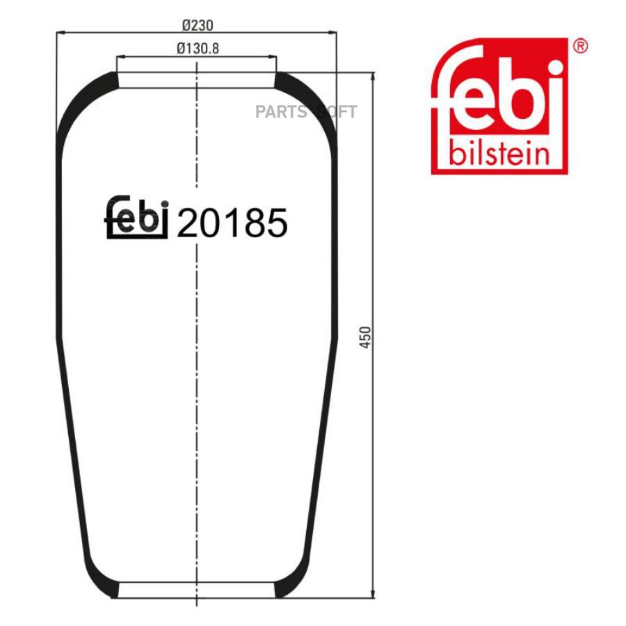 

Febi 20185 20185F Пневмоподушка Кон 444-230-130.8/130.8 \Man F90/2000