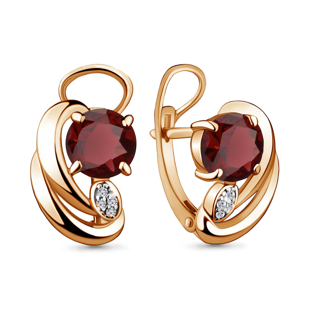 

Серьги из серебра с гранатом Aquamarine Aquamarine 4487103А_925_з, 4487103А_925_з