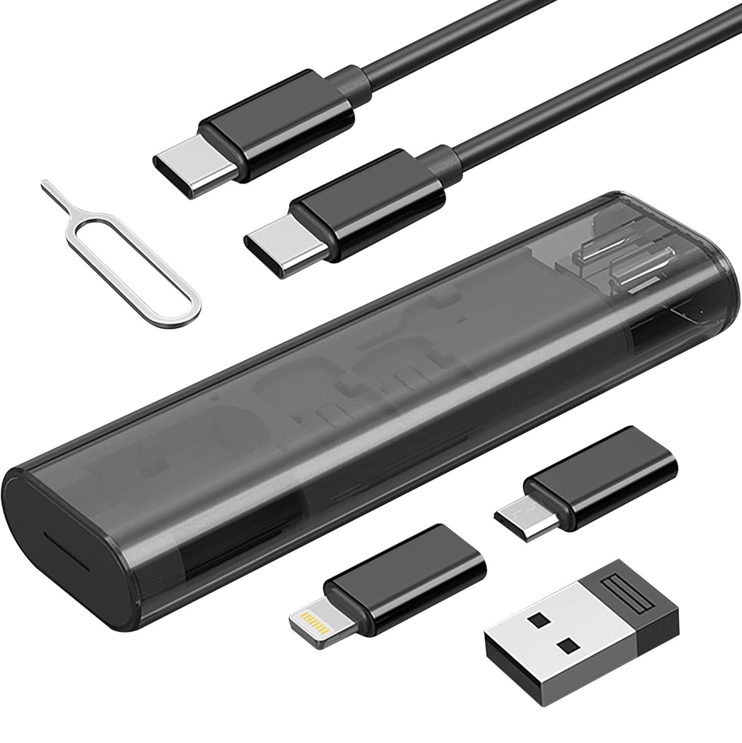 Кабель USB-C 60 Вт + адаптеры 7 в 1 дорожный набор 0.28 см