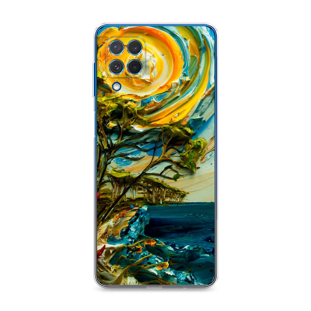 

Чехол на Samsung Galaxy M62 "Солнце живопись", Желтый;синий, 2102950-4