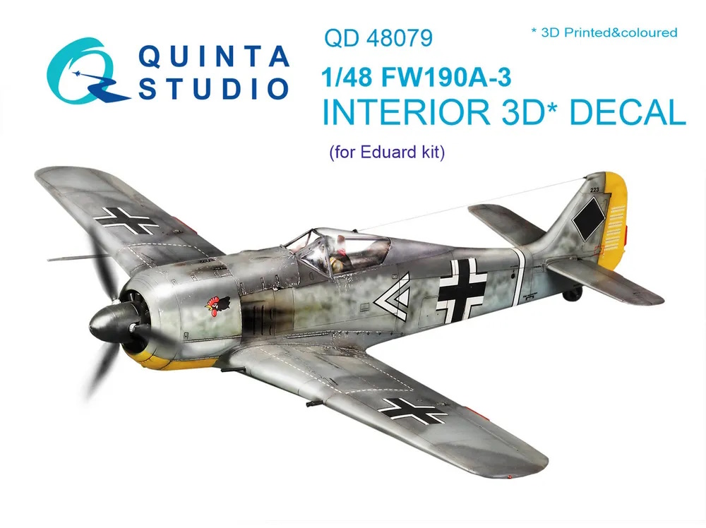 

QD48079 3D Декаль интерьера кабины Fw 190A-3 для модели Eduard, Цветной