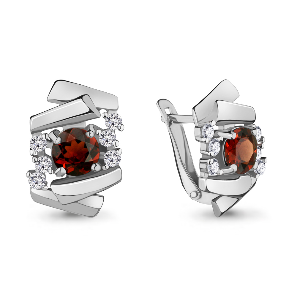 

Серьги из серебра с гранатом Aquamarine Aquamarine 4483003А_925_р, 4483003А_925_р