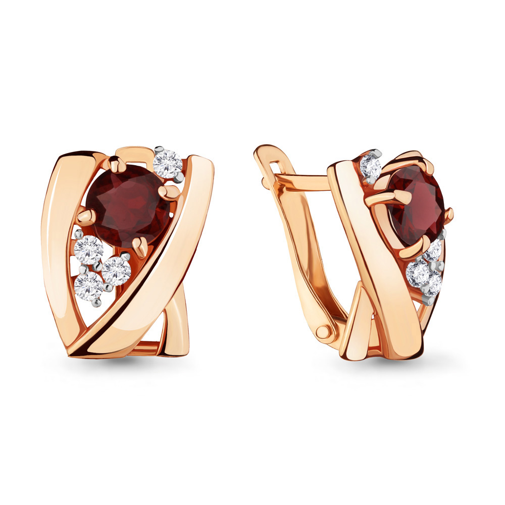 

Серьги из серебра с гранатом Aquamarine Aquamarine 4482203А_925_з, 4482203А_925_з