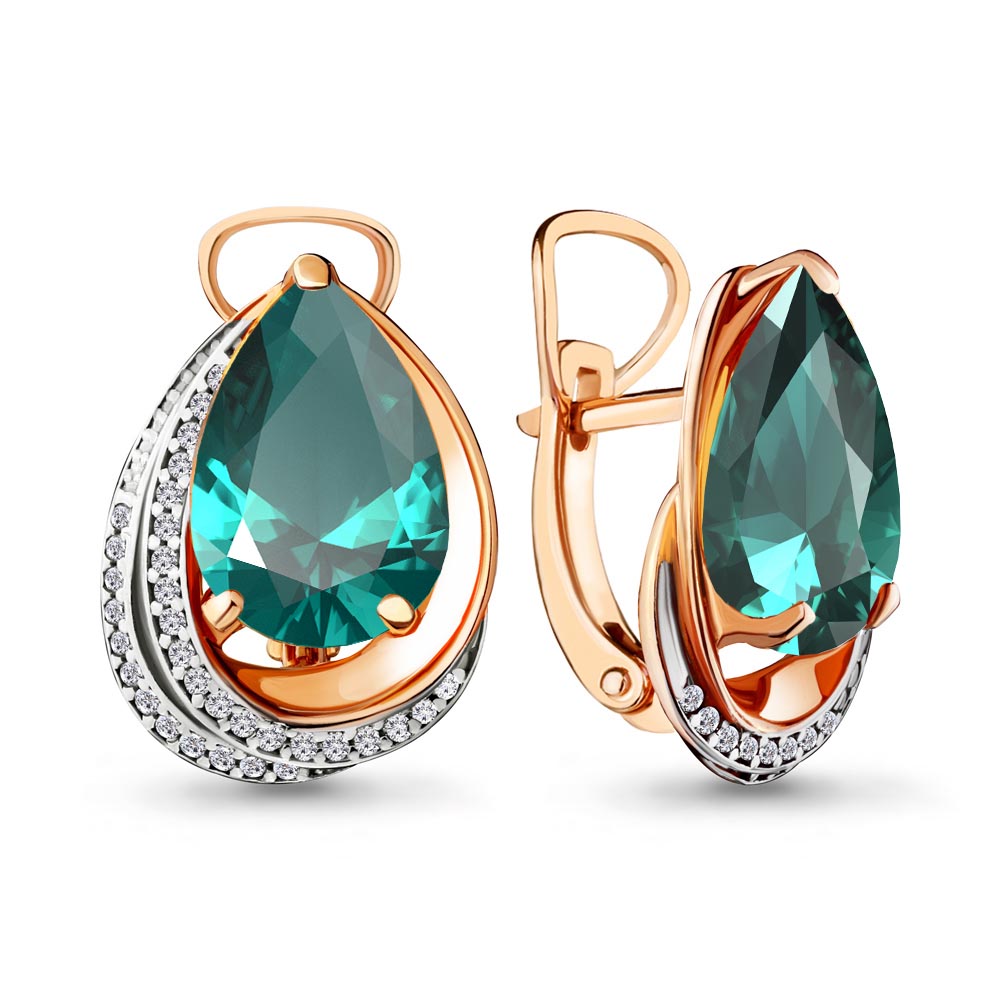 

Серьги из серебра с фианитом Aquamarine Aquamarine 4479988А_925_з, 4479988А_925_з