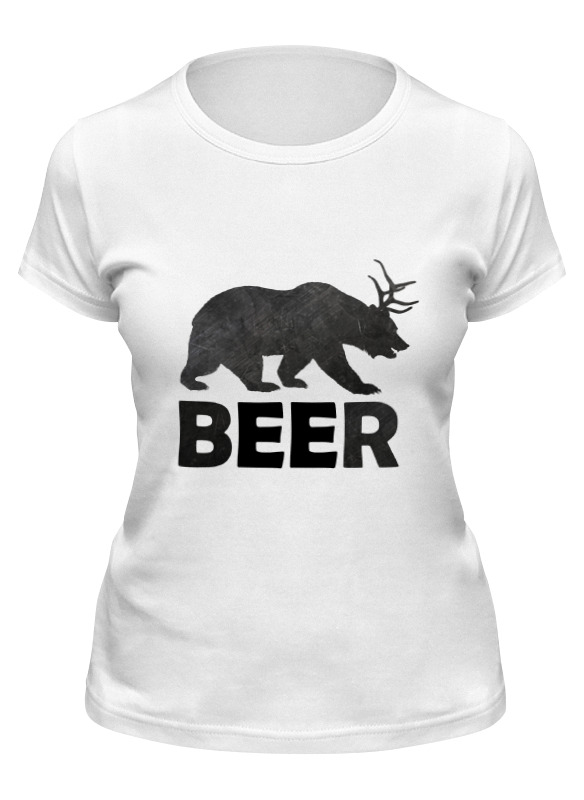 

Футболка женская Printio Beer (bear) белая S, Белый, Beer (bear)