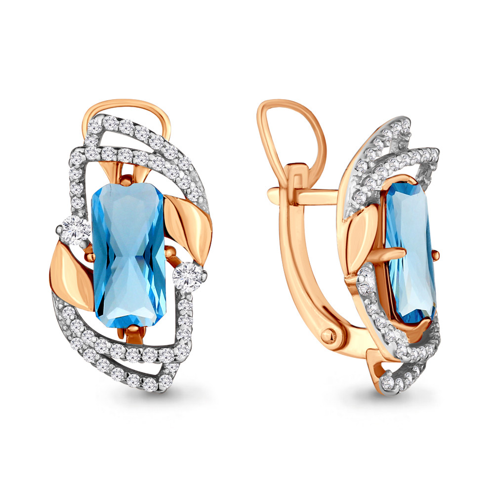 

Серьги из серебра с фианитом Aquamarine Aquamarine 4479392А_925_з, 4479392А_925_з