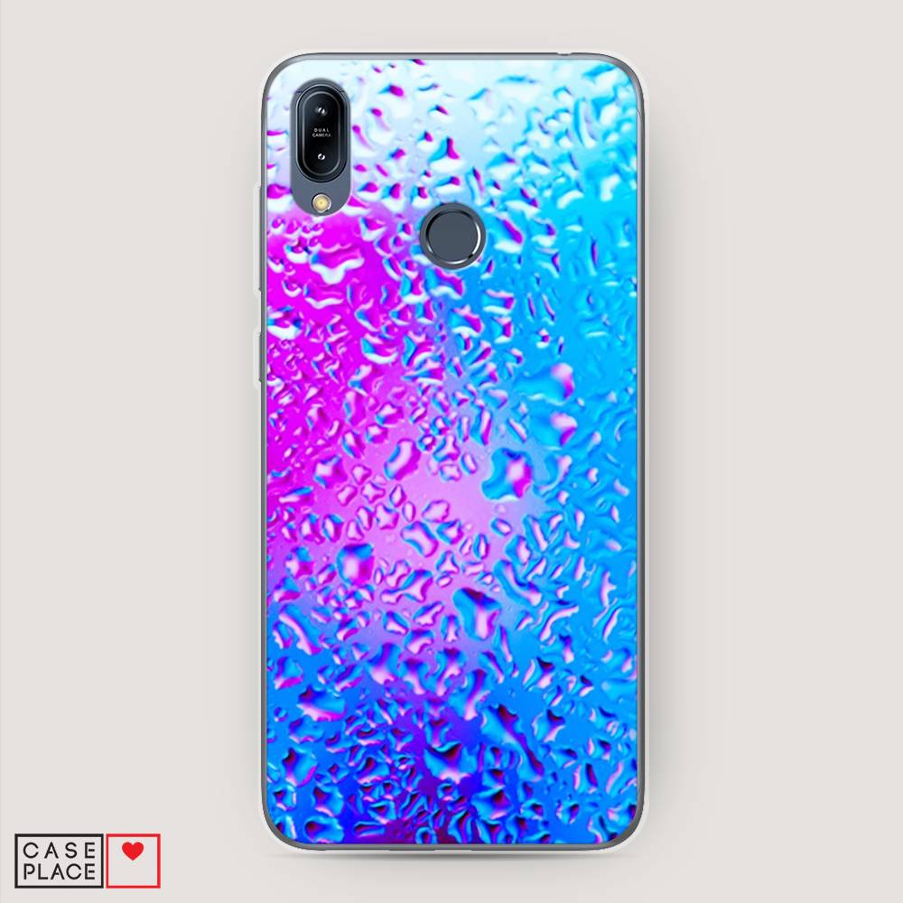 

Чехол на Asus Zenfone Max M2 ZB633KL "Капли на стекле", Голубой;розовый, 43750-3