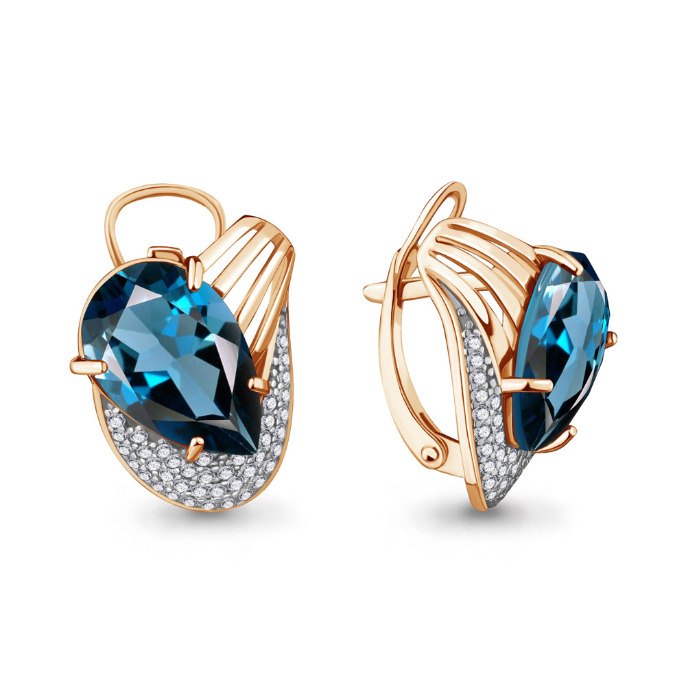 

Серьги из серебра с фианитом Aquamarine Aquamarine 4478493А_925_з, 4478493А_925_з