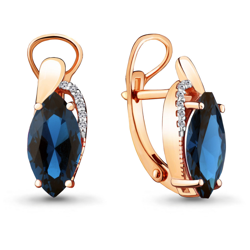 

Серьги из серебра с фианитом Aquamarine Aquamarine 4475993А_925_з, 4475993А_925_з