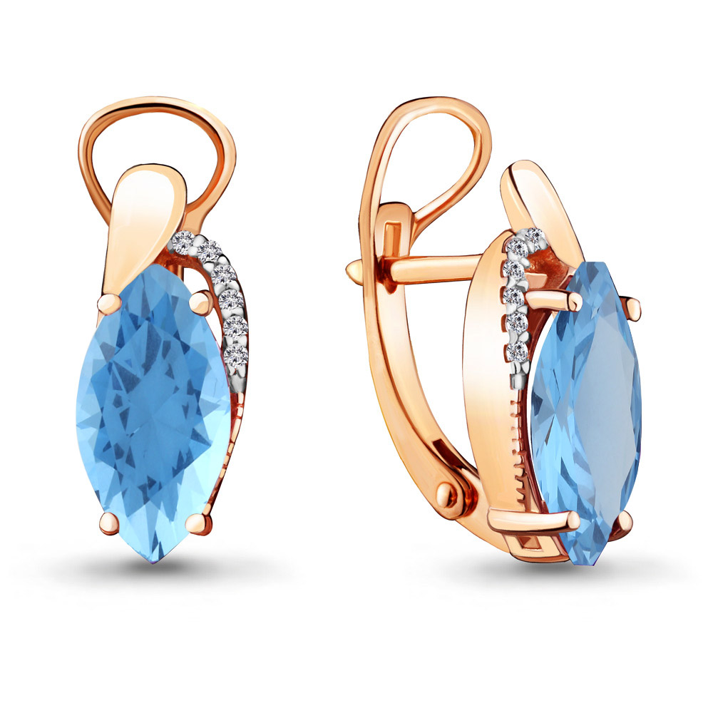 

Серьги из серебра с фианитом Aquamarine Aquamarine 4475992А_925_з, 4475992А_925_з