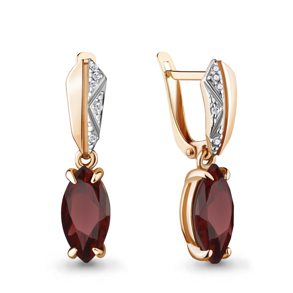 

Серьги из серебра с гранатом Aquamarine Aquamarine 4475703А_925_з, 4475703А_925_з