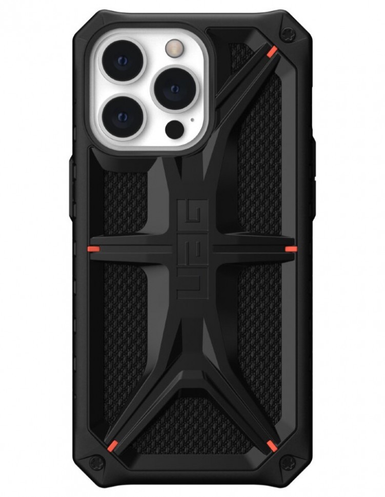 фото Чехол urban armor gear (uag) monarch kevlar series для iphone 13 pro max, черный кевлар