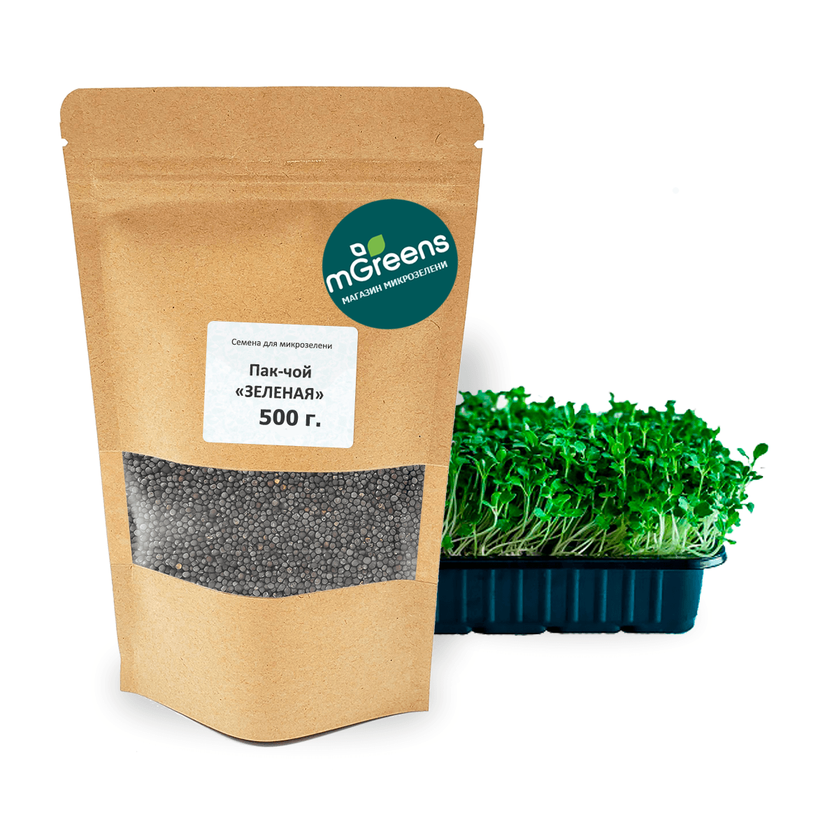 

Семена для микрозелени mGreen's Пак-чой "Зеленая" 500 г, pakchoi_green_ves