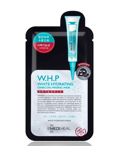 фото Осветляющая тканевая маска для лица mediheal w.h.p white hydrating black mask ex 3 шт