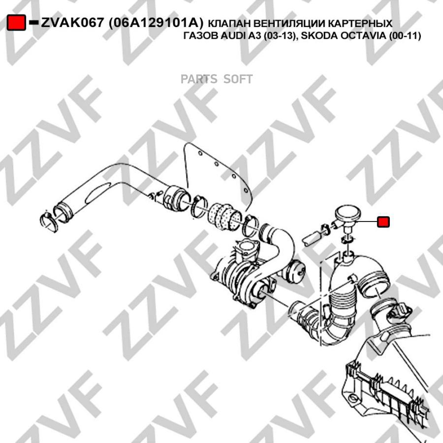 Клапан Вентиляции Картерных Газов Audi A3 03-13, ZZVF ZVAK067