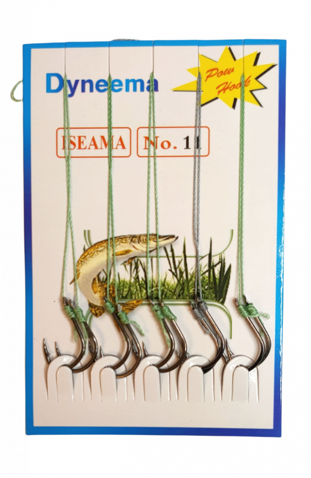 

Крючки с поводком из плетеного шнура 10 штук Iseama № 11, Iseama