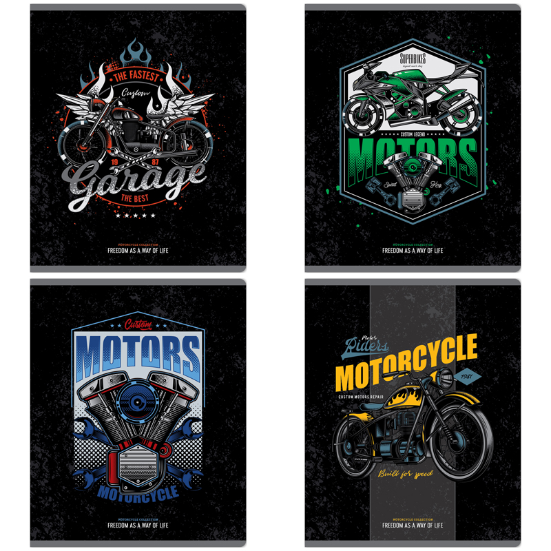 

Тетрадь 48л., А5, клетка ArtSpace "Стиль. Motorcycles" (арт. 332717) - 10 шт.