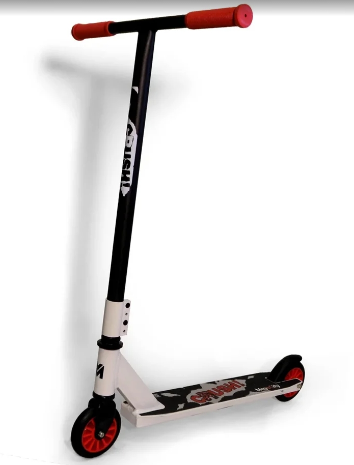 Трюковой самокат MegaCity CRUSH, бело-красный