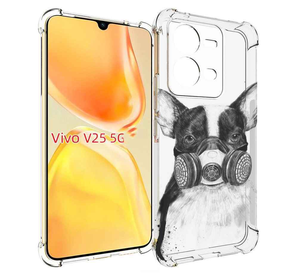 

Чехол MyPads Французский бульдог для Vivo V25 5G / V25e, Прозрачный, Tocco