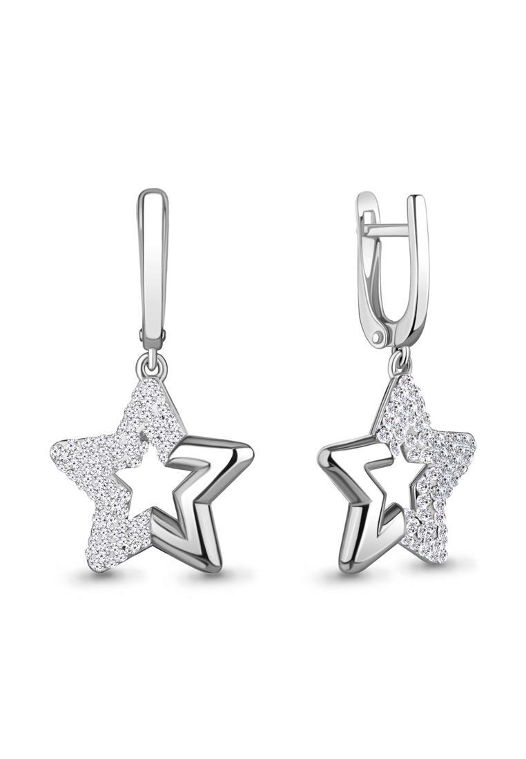 

Серьги подвески из серебра с фианитом Kari Jewelry 49528.5, 49528.5