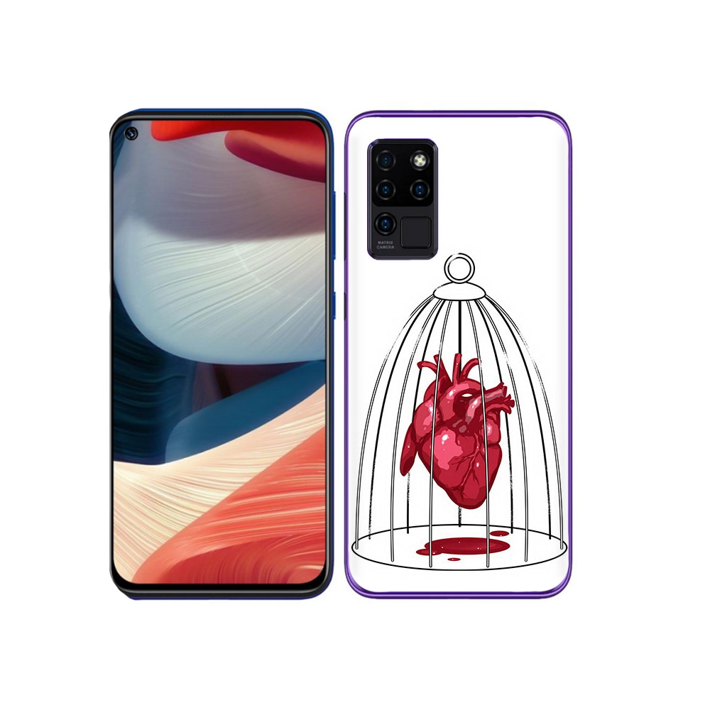 

Чехол MyPads Tocco для Oukitel C21 сердце в клетке, Прозрачный, Tocco