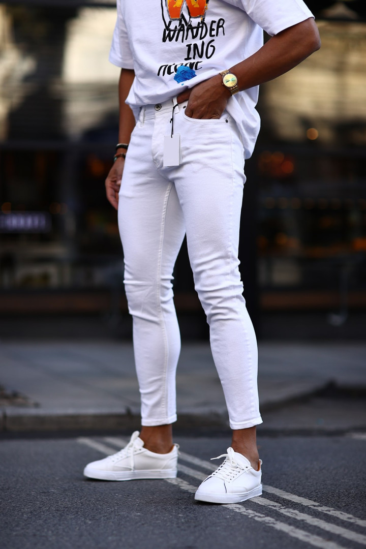 

Джинсы мужские Karpefingo 19374 белые 29 (доставка из-за рубежа), Белый, 19374