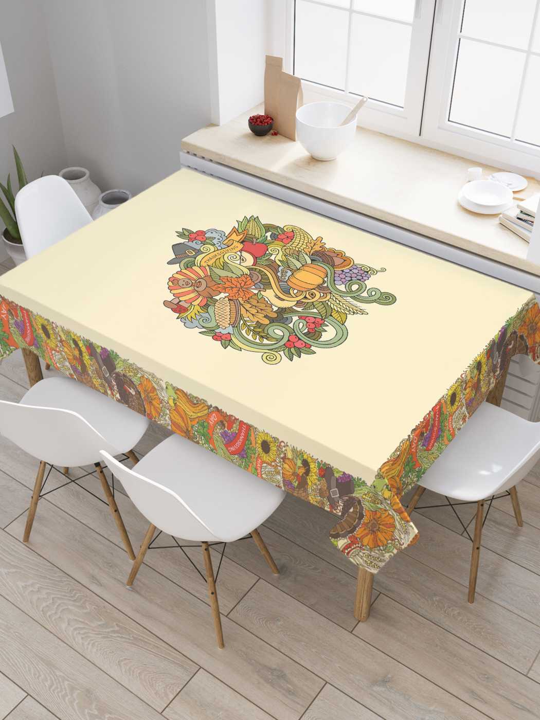 

Скатерть прямоугольная JoyArty "Клубок благодарности" из сатена, 120x145 см, Клубок благодарности