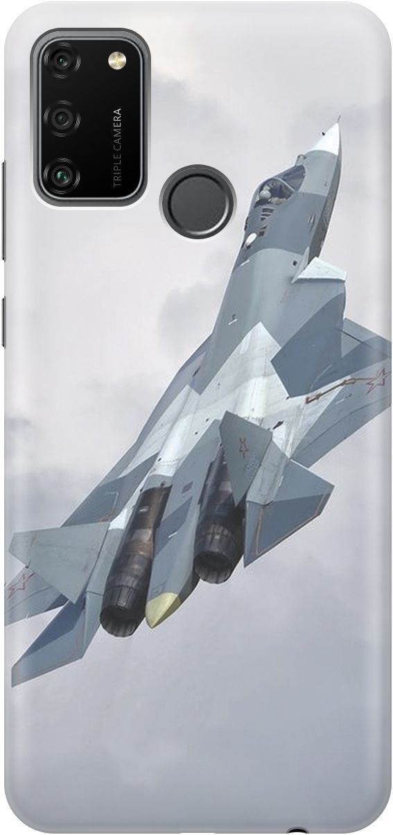 

Силиконовый чехол на Honor 9A с принтом "Боевой самолет", Белый;голубой, 4197