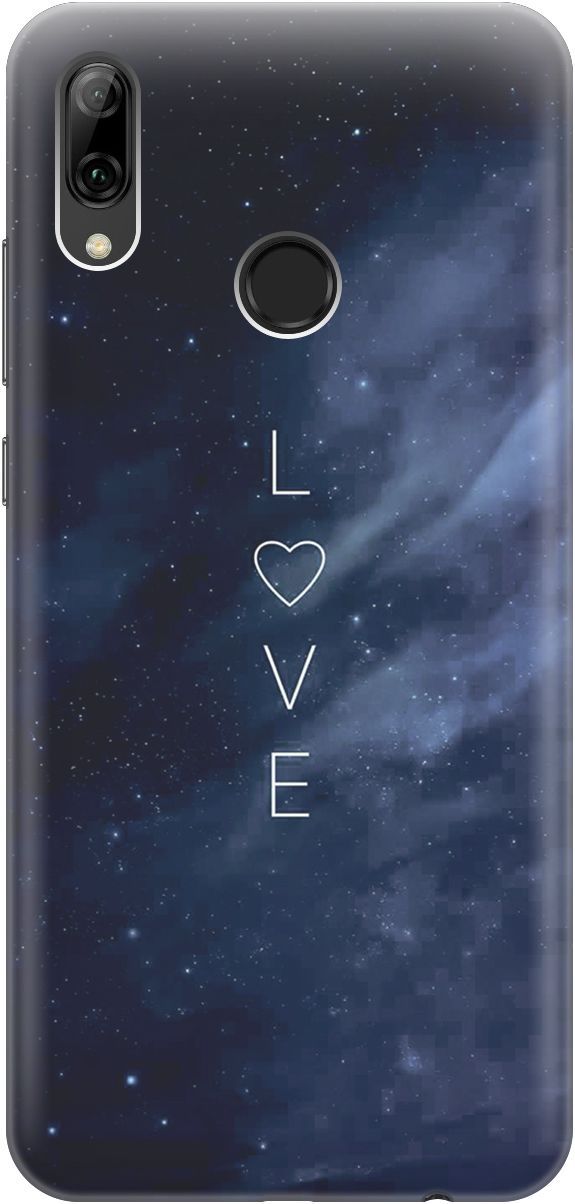 

Чехол на Honor 10 Lite/Huawei P Smart (2019) "Ночное небо и любовь", Синий;черный, 3977