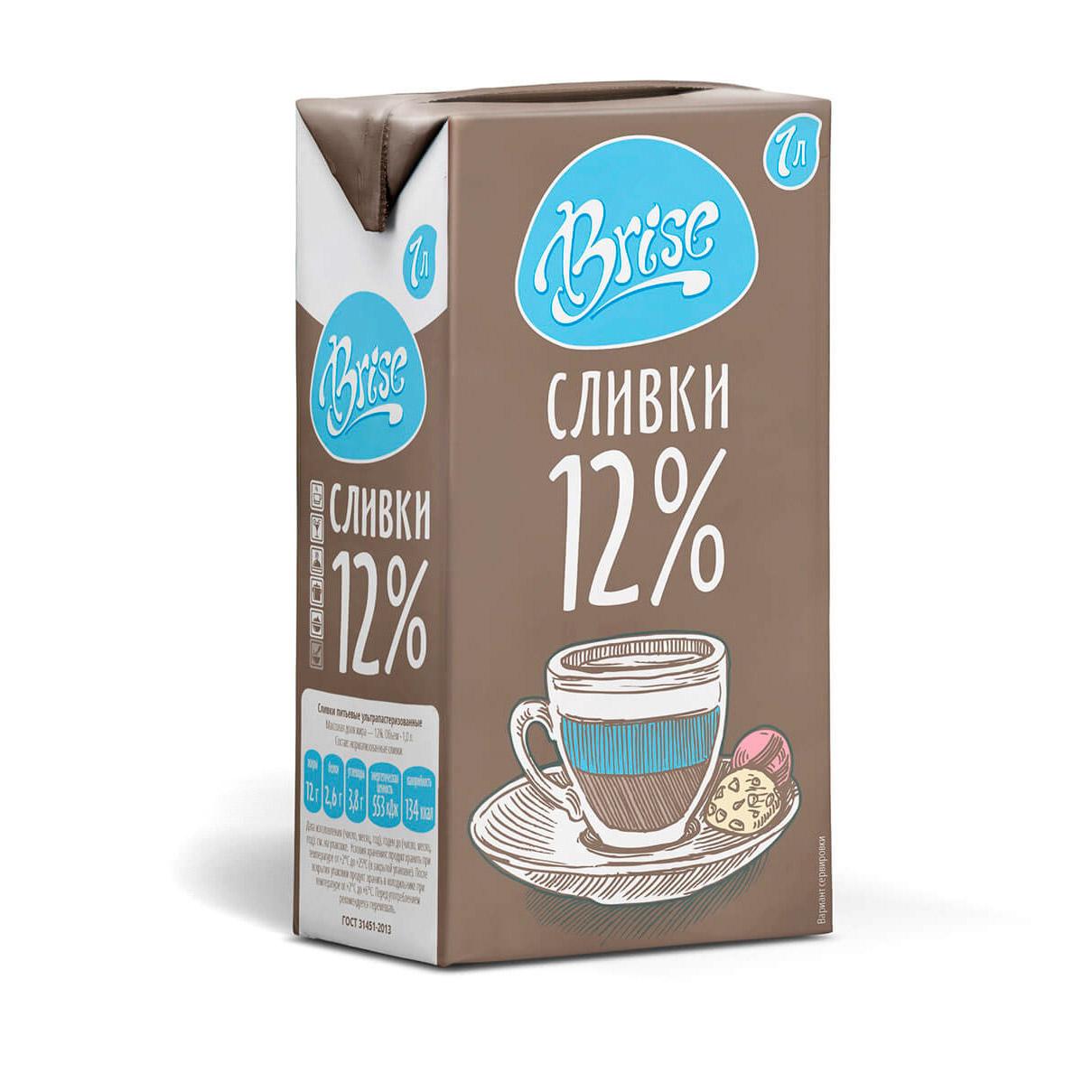 

Сливки для взбивания Чудское озеро Brise ультрапастеризованные 12% БЗМЖ 1 л