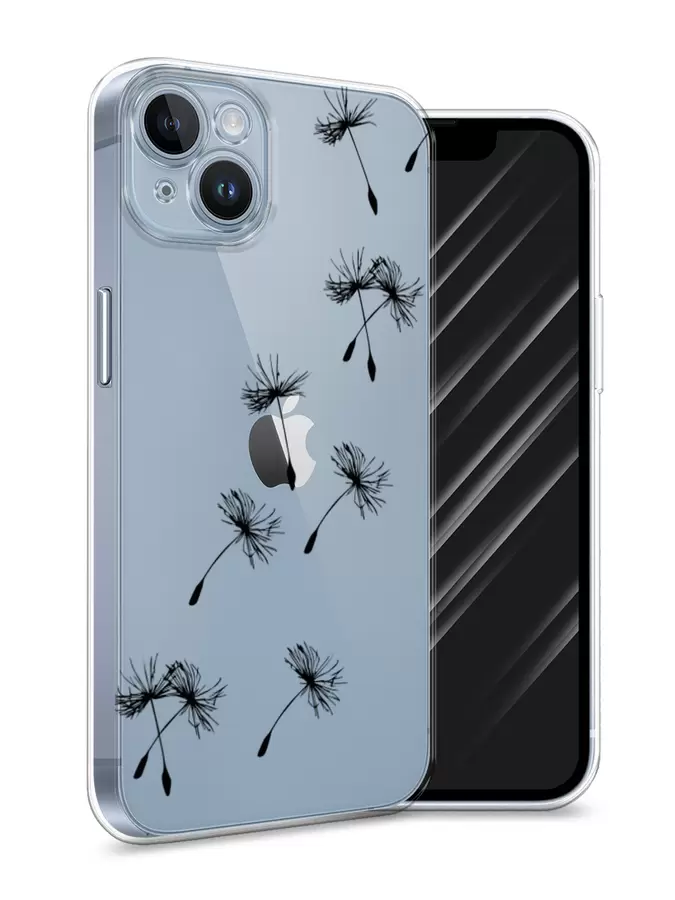 

Силиконовый чехол Awog "Летящие одуванчики" для Apple iPhone 14, Черный, 15150-8