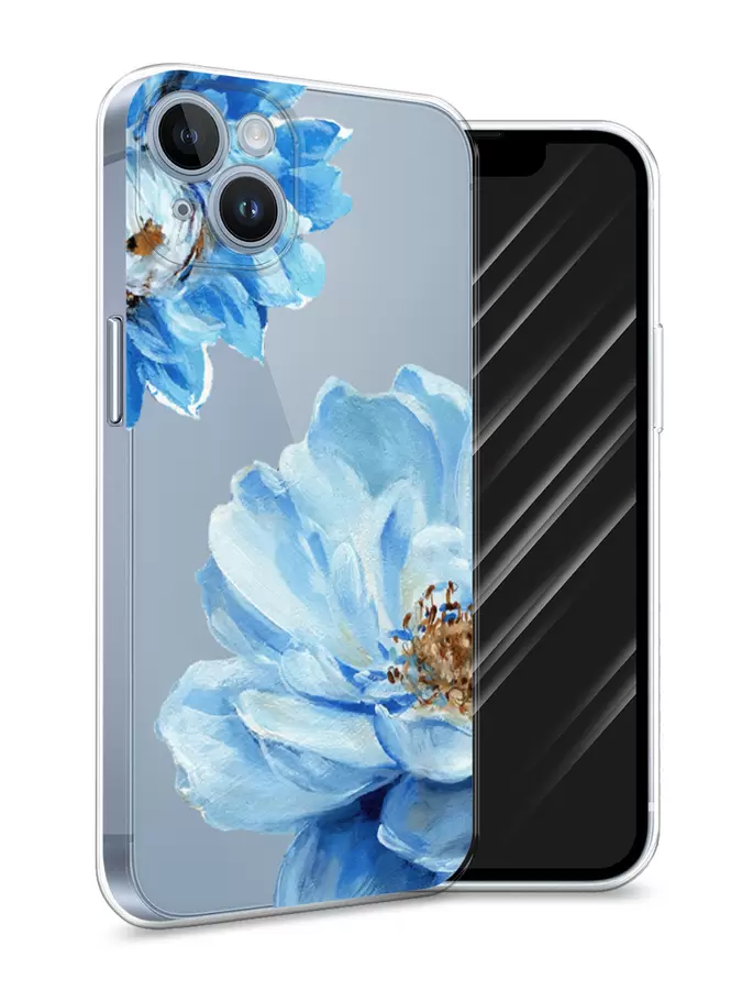 

Силиконовый чехол Awog "Голубые клематисы" для Apple iPhone 14, Разноцветный, 15150-8