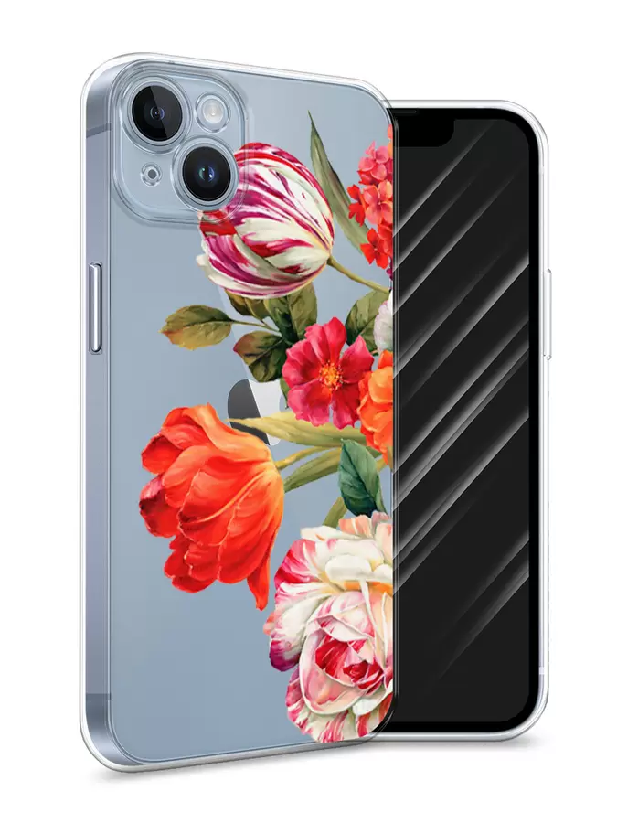 

Силиконовый чехол Awog "Весенний букет" для Apple iPhone 14, Разноцветный, 15150-8
