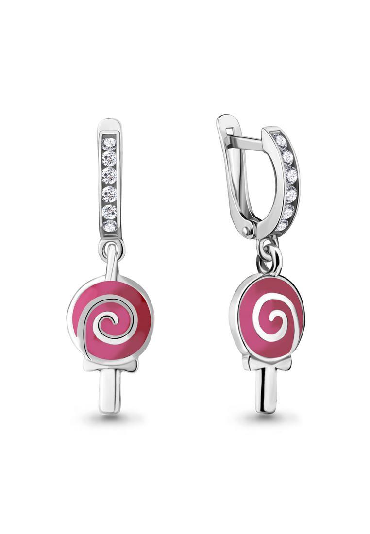 

Серьги подвески из серебра с эмалью/фианитом Kari Jewelry 46537А.5, 46537А.5