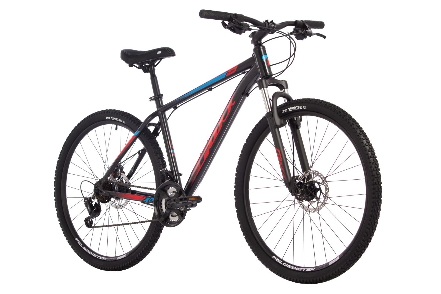 Велосипед FOXX CAIMAN,2024 г 180 см черный, сталь, размер 18
